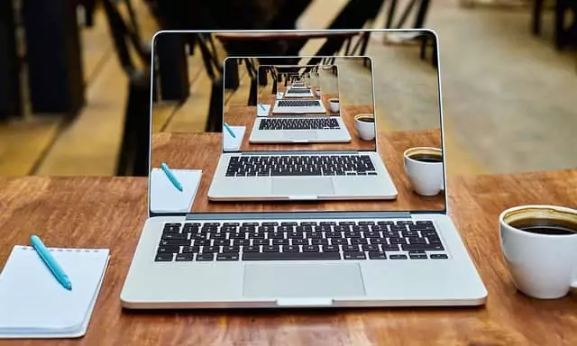 laptop on desk